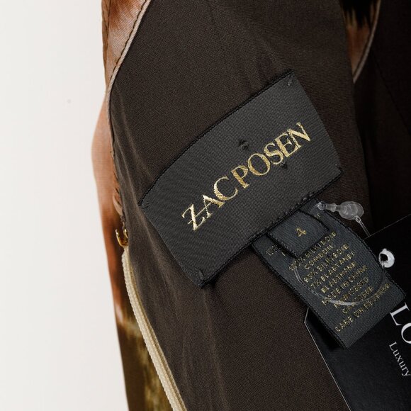 Zac Posen Floral Print Structured Neckline Dress - Picture 4 of 9